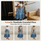 👗 50% RABATT NU! 👖 Denim Maxikjol – Hög Midja & Skiktad A-Linje – Knapp Främre & Vintage Charme ✨