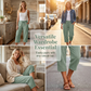 👖 50% RABATT NU!🌿 Dam Plisserade Croppade Byxor – Linne-Bomull Vid Ben & Andningsbar – Sommar Casual Essential 🍃