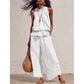 👗 50% RABATT NU! 🌴 2-delat Ärmlöst Set – Smockad Halsringning + Vida Byxor – Luftigt & Andningsbart för Semestern ☀️