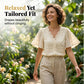 🦋 50% RABATT NU!✨ Dam Jacquard V-ringad Blus med Fjärilsärmar – Elegant 3D Textur & Smickrande Passform – Mångsidig Chic Top 🌸