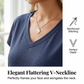 👚 50% RABATT NU! ✨ Avslappnad V-ringad T-shirt – Mjuk & Andningsbar – Perfekt Basplagg för Sommaren ☀️