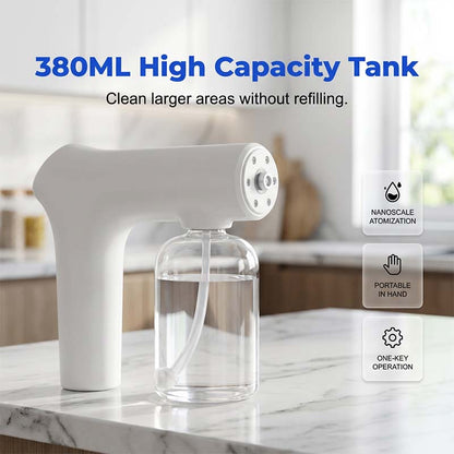💨 50 % RABATT NU! 🔫 Cordless nano spray gun – justerbar dimma, sladdfri & 380ml tank – perfekt för rengöring och desinfektion 🌿