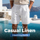 🩳 50% RABATT NU! ☀️ Herr Linne & Tencel Shorts – Andningsbar & Fallskön – Avslappnad Passform för Sommaren 🌿