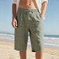 🩳 50% RABATT NU! ☀️ Herr Linne & Tencel Shorts – Andningsbar & Fallskön – Avslappnad Passform för Sommaren 🌿