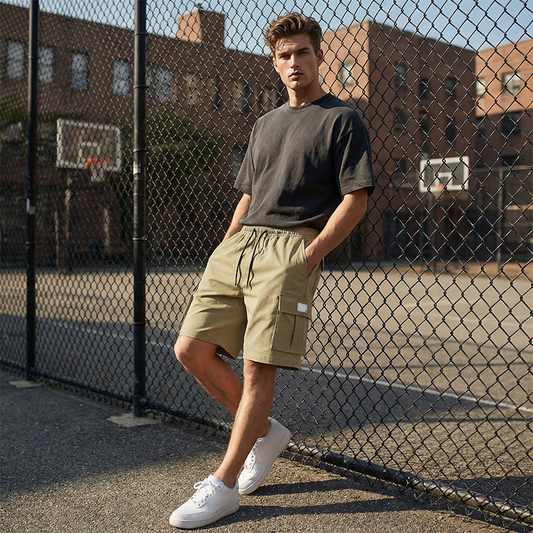🩳 50% RABATT NU! 🌿 Herr Cargoshorts – Elastisk Midja, Lättvikt & Multi-Ficka – Andningsbar, Sval & Redo För Sommaren ☀️