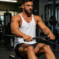 💪 50% RABATT NU! 🏋️ Herr Stringer Tank Top – Racerback, Andningsbar Bomullsblandning & Böjd Fåll – Visa Upp Dina Gains 🔥