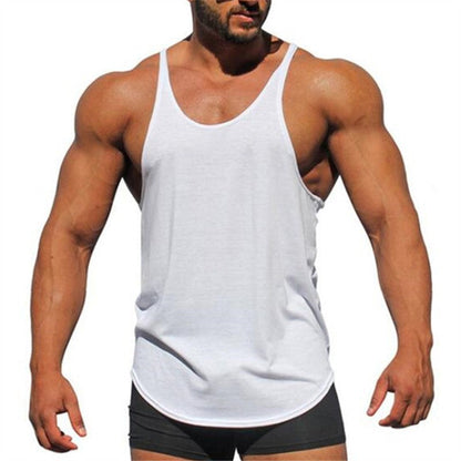 💪 50% RABATT NU! 🏋️ Herr Stringer Tank Top – Racerback, Andningsbar Bomullsblandning & Böjd Fåll – Visa Upp Dina Gains 🔥