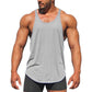 💪 50% RABATT NU! 🏋️ Herr Stringer Tank Top – Racerback, Andningsbar Bomullsblandning & Böjd Fåll – Visa Upp Dina Gains 🔥