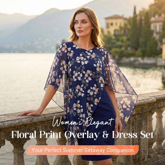 👗 50% RABATT NU!🌸 Elegant Blommigt 2-Delars Set – Blus & Klänning – Chic Boho Sommaroutfit ✨