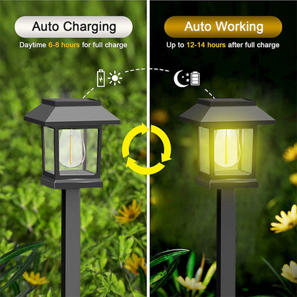 🏡 50% RABATT NU!💡 Utomhus Vattentät Solcellslykta – Vintage Stil & Auto På/Av – Trädgårdsdekoration ✨