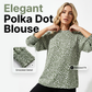 👚 50% RABATT NU!🌿 Dam Casual Polkadot Blus med 3/4-ärm – Andningsbar & Elegant – Chic Vardags Essential 🎀