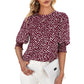 👚 50% RABATT NU!🌿 Dam Casual Polkadot Blus med 3/4-ärm – Andningsbar & Elegant – Chic Vardags Essential 🎀