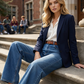 👖 50% RABATT NU!✨ Dam Högmidjade Vida Jeans – Retro & Svala – Perfekta för Sommarstilen 🌿