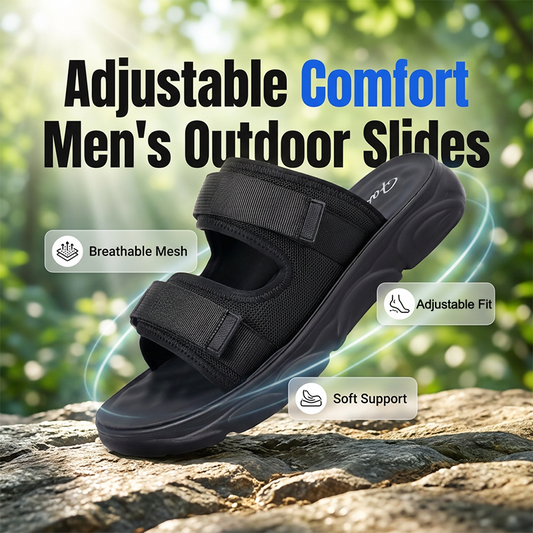 🏃 50% RABATT NU! ☀️ Herrs Sandaler med Justerbara Dubbla Remmar – Andningsbart Nät & Skön Dämpning – Perfekt för Utomhus & Vardag – Säkert Grepp 🌊