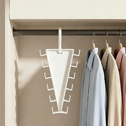🧺 50 % RABATT NU! 📐 V-formad triangulär förvaringshängare – dubbelsidiga krokar & 360° rotation – perfekt för små garderober och lägenheter 🏠