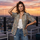 👚 50 % RABATT NU! 🌸 Sommarblus med krage för dam – abstrakt mönster, ledig passform & luftig – lätt, andas bra & perfekt för varma dagar ✨