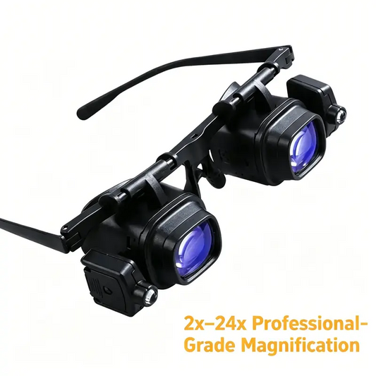 🔬 50% RABATT NU!🔍 Precision LED Förstoringsglasögon – Utbytbara Linser & Handsfree – Tech Essential 🛠️