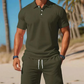 👕 50% RABATT NU! ☀️ Herrar 2-delat Sommarset – Polo & Shorts i Andasvänt Polyester 🌊