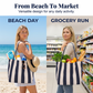👜 50% RABATT NU! 🏖️ Klassisk Randig Strand- & Shoppingväska – Rymlig, Stilren & Perfekt För Soliga Dagar – Lättvikt Kanvas, Bekväma Axelband 🌊