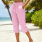 👖 50% RABATT NU! 🌿 Capri-byxor i Rutmönster för Dam – Andningsbart Bomull/Linne – Elastisk Midja & Sidfickor – Perfekt för Sommar & Semester ☀️