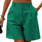 👖 50% RABATT NU! ✨ Damernas Högmidjiga Plisserade Shorts – Andningsbart Vida Ben & Djupa Fickor – Sommarelegans 🌸