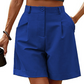 👖 50% RABATT NU! ✨ Damernas Högmidjiga Plisserade Shorts – Andningsbart Vida Ben & Djupa Fickor – Sommarelegans 🌸