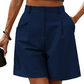 👖 50% RABATT NU! ✨ Damernas Högmidjiga Plisserade Shorts – Andningsbart Vida Ben & Djupa Fickor – Sommarelegans 🌸
