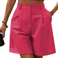 👖 50% RABATT NU! ✨ Damernas Högmidjiga Plisserade Shorts – Andningsbart Vida Ben & Djupa Fickor – Sommarelegans 🌸