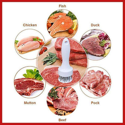 🥩 50 % RABATT NU! 🔪 Nålar i rostfritt stål för köttmörning – 20 vassa blad, snabbare marinadsupptag – mört & saftigt resultat varje gång 🍖