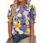 👚 50% RABATT NU! 🌸 Women's Casual Floral Shirt – Kortärmad, Lättvikt & Vårredo – Andningsbar, Lättskött, Vardagscharm ☁️