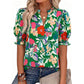 👚 50% RABATT NU! 🌸 Women's Casual Floral Shirt – Kortärmad, Lättvikt & Vårredo – Andningsbar, Lättskött, Vardagscharm ☁️