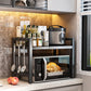 🍳 50% RABATT NU! 🛠️ Utrymmesbesparande Mikrovågsugnsställning – Justerbar Design, 75 kg Bärkapacitet & Flyttbara Krokar ✨