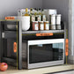 🍳 50% RABATT NU! 🛠️ Utrymmesbesparande Mikrovågsugnsställning – Justerbar Design, 75 kg Bärkapacitet & Flyttbara Krokar ✨
