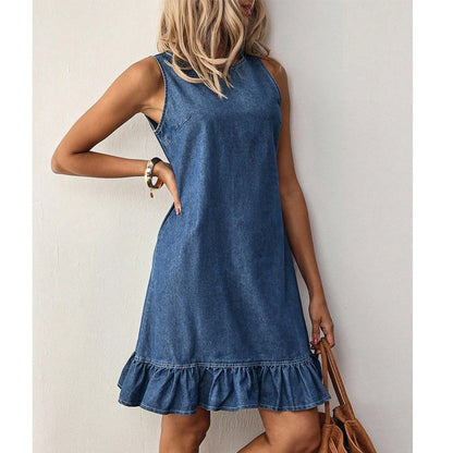 👗 50% RABATT NU! ✨ Lätt Ärmlös Klänning med Ryggknäppning – Volanger & Smickrande Siluett – Perfekt för Varma Dagar & Ljumma Kvällar 🌸