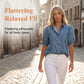 👚 50% RABATT NU! 💙 Kvinnors Puffärm Denimblus – Knäppning, Krage & Lättvikt – Andningsbar Bomullsblandning, Romantisk Volym & Vardagscharm ✨