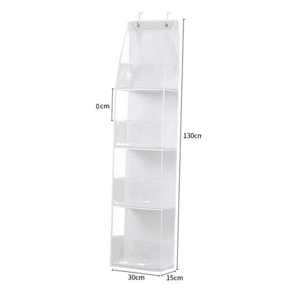 🚪 50 % RABATT NU! 📦 Platsbesparande dörrorganisatör – vertikal förvaring, transparenta fönster & stabil PP-stöd – perfekt för badrum, kök och hall 🏠