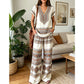 👚 50% RABATT NU! 🌺 Kvinnors Tryckt Topp & Byxor 2-delat Set – Andningsbar Boho-stil & Avslappnad Passform – Enkel Sommar- & Reseoutfit 🏖️