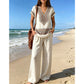 👚 50% RABATT NU! 🌺 Kvinnors Tryckt Topp & Byxor 2-delat Set – Andningsbar Boho-stil & Avslappnad Passform – Enkel Sommar- & Reseoutfit 🏖️