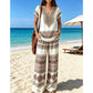 👚 50% RABATT NU! 🌺 Kvinnors Tryckt Topp & Byxor 2-delat Set – Andningsbar Boho-stil & Avslappnad Passform – Enkel Sommar- & Reseoutfit 🏖️