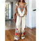 👚 50% RABATT NU! 🌺 Kvinnors Tryckt Topp & Byxor 2-delat Set – Andningsbar Boho-stil & Avslappnad Passform – Enkel Sommar- & Reseoutfit 🏖️