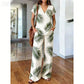 👚 50% RABATT NU! 🌺 Kvinnors Tryckt Topp & Byxor 2-delat Set – Andningsbar Boho-stil & Avslappnad Passform – Enkel Sommar- & Reseoutfit 🏖️