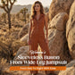 👗 50% RABATT NU! 🌾 Kvinnors Ärmlös Knäppnings Jumpsuit – Vida Ben, Flödande & Ansträngningslös Chic – Luftig Sommarstil, En-och-Klar Klädsel ✨