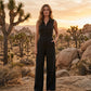 👗 50% RABATT NU! 🌾 Kvinnors Ärmlös Knäppnings Jumpsuit – Vida Ben, Flödande & Ansträngningslös Chic – Luftig Sommarstil, En-och-Klar Klädsel ✨