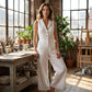 👗 50% RABATT NU! 🌾 Kvinnors Ärmlös Knäppnings Jumpsuit – Vida Ben, Flödande & Ansträngningslös Chic – Luftig Sommarstil, En-och-Klar Klädsel ✨
