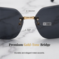 🕶️ 50% RABATT NU! ☀️ Stora Solglasögon Utan Båge – Fyrkantig Design & Tidlös Stil – Perfekt till Alla Outfits 🌟