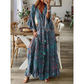 👗 50% RABATT NU! 🌺 Bohemisk Blommig Maxiklänning – V-ringning, Flödande Fåll & Premiumtyg – Romantisk, Andningsbar & Perfekt för Resor 🏖️