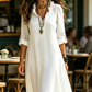 👗 50% RABATT NU! 🌿 Bohemisk Rufflad V-ringad Maxiklänning – Flödande Silhuett & Lätt Tyg – Elegant, Andningsbar & Mångsidig 🏖️