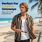 👕 50% RABATT NU! 🌊 Herrar Wavy Stripe Kubansk Krage-skjorta – Andningsbar Textur & Avslappnad Passform – Retro Sommarstil 🌴