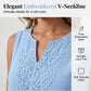 👗 50% RABATT NU! 🌿 Dam Andningsbar Sommar Casual Klänning – Broderad V-ringning & Skrynkelfri Bomullslinne ✨