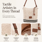 👜 50% RABATT NU! 🌿 Damernas Vävda Crossbody-väska med Lång Rem – Andningsbar Textur & Sommarelegans 🏖️